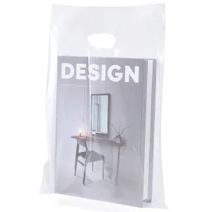 100 Clear Plastic Bags With Handles 9"x12" Perfect for Merchandise And Retail 1.5Mil Thick Clear Gift Bags With Handles