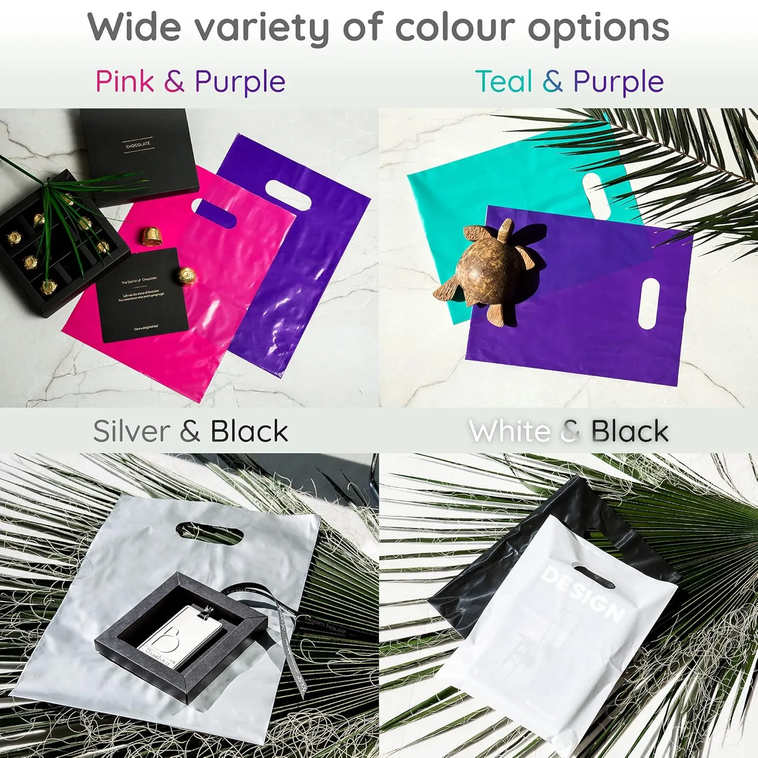 100 Clear Plastic Bags With Handles 9"x12" Perfect for Merchandise And Retail 1.5Mil Thick Clear Gift Bags With Handles
