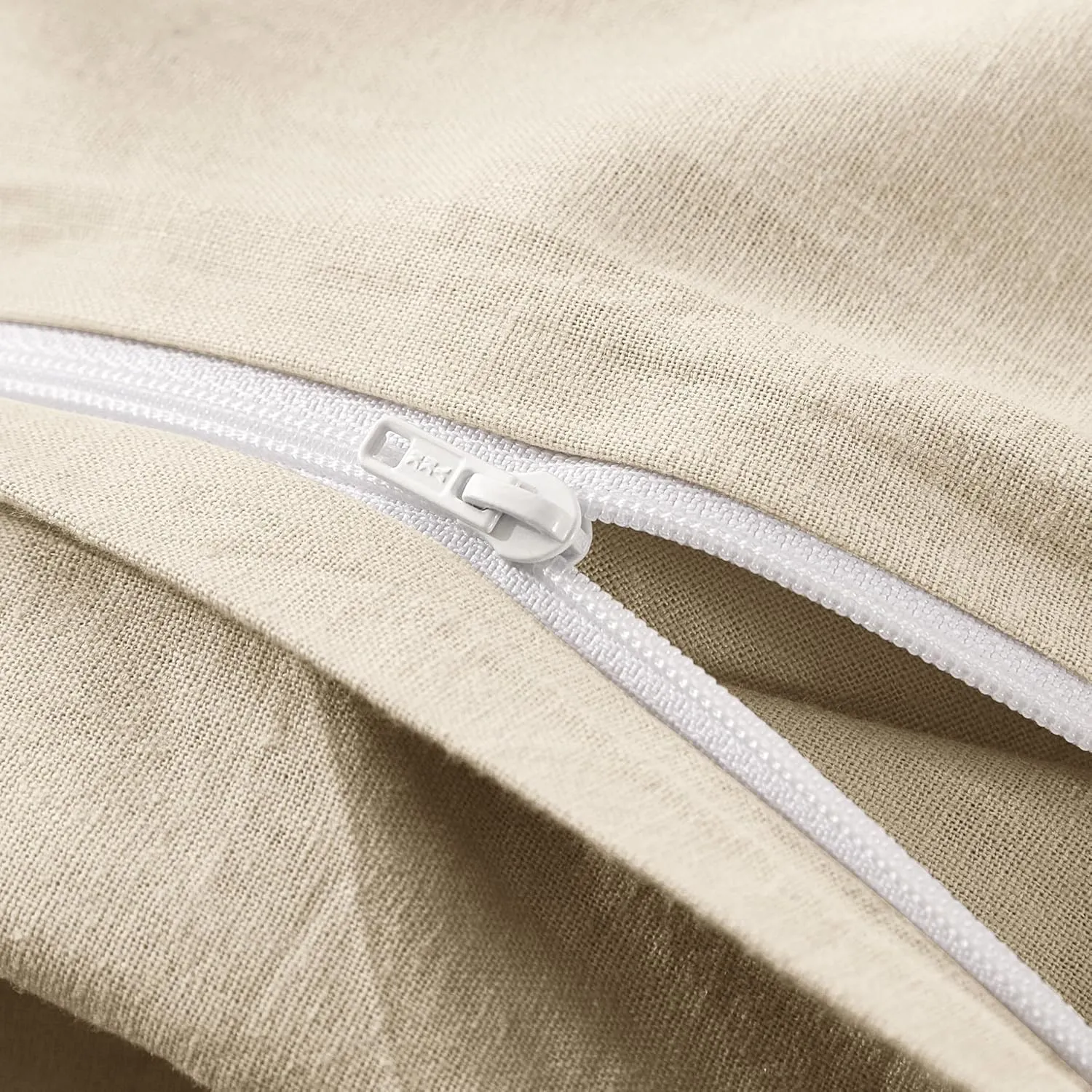 100% Linen Duvet Cover, Pure French Flax Linen Duvet Cover King, Breathable Soft Durable Luxury with 8 Corner Ties and Zipper Closure - Nature Linen 3 Pieces (1 Duvet Cover 2 Pillowcases)
