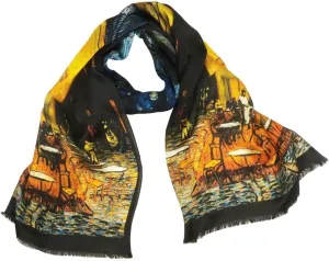 100% Mulberry Silk Scarf for Women, Silk Hair Scarf, Famous Art Design Silk Head Scarf Printed 16"x64"