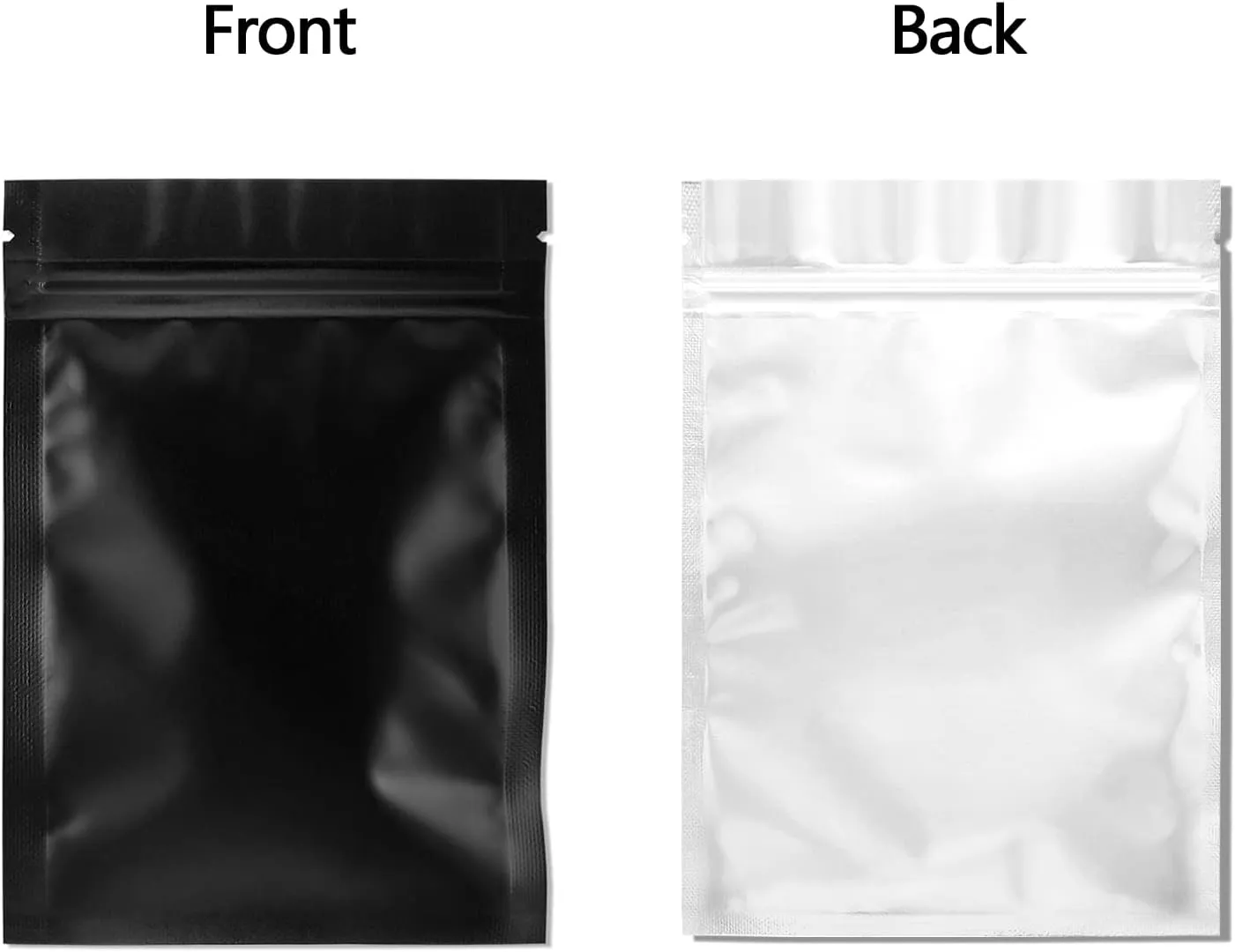 100 Pack Smell Proof Bags 5.9 x 8.7 Inch Resealable Mylar Bags Foil Pouch Flat Bag with Clear Window Black