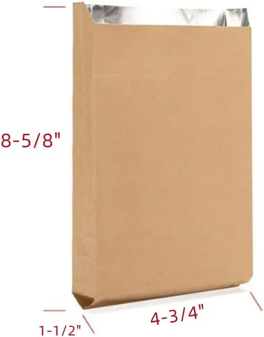 100 Pcs Aluminum Foil Hamburger Sleeves Small,Aluminum Foil Hot Dog Bags,Grease Resistant Serving Snack Bags For hot dogs, hamburgers, sandwiches, bagels (Brown)