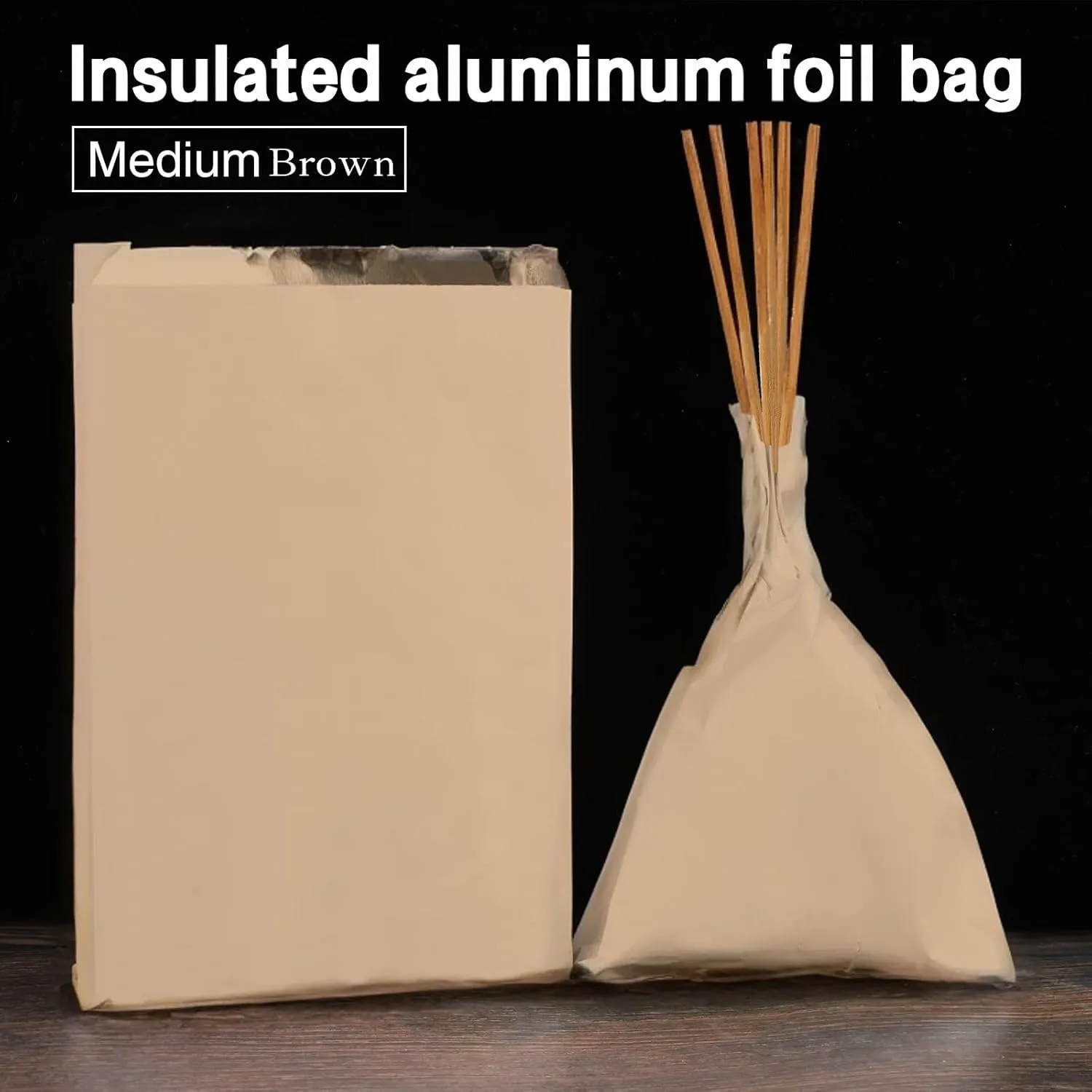 100 Pcs Aluminum Foil Hamburger Sleeves,Aluminum Foil Hot Dog Bags,Grease Resistant Serving Snack Bags For hot dogs, hamburgers, sandwiches, bagels (Brown)
