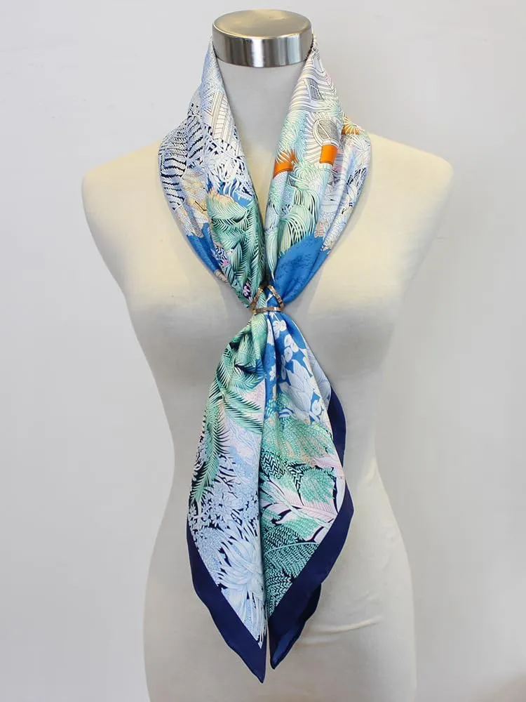 100% Pure Mulberry Silk Scarf - 35" Large Square Lightweight Headscarf – Women’s Hair Wraps Shawl With Gift Packed