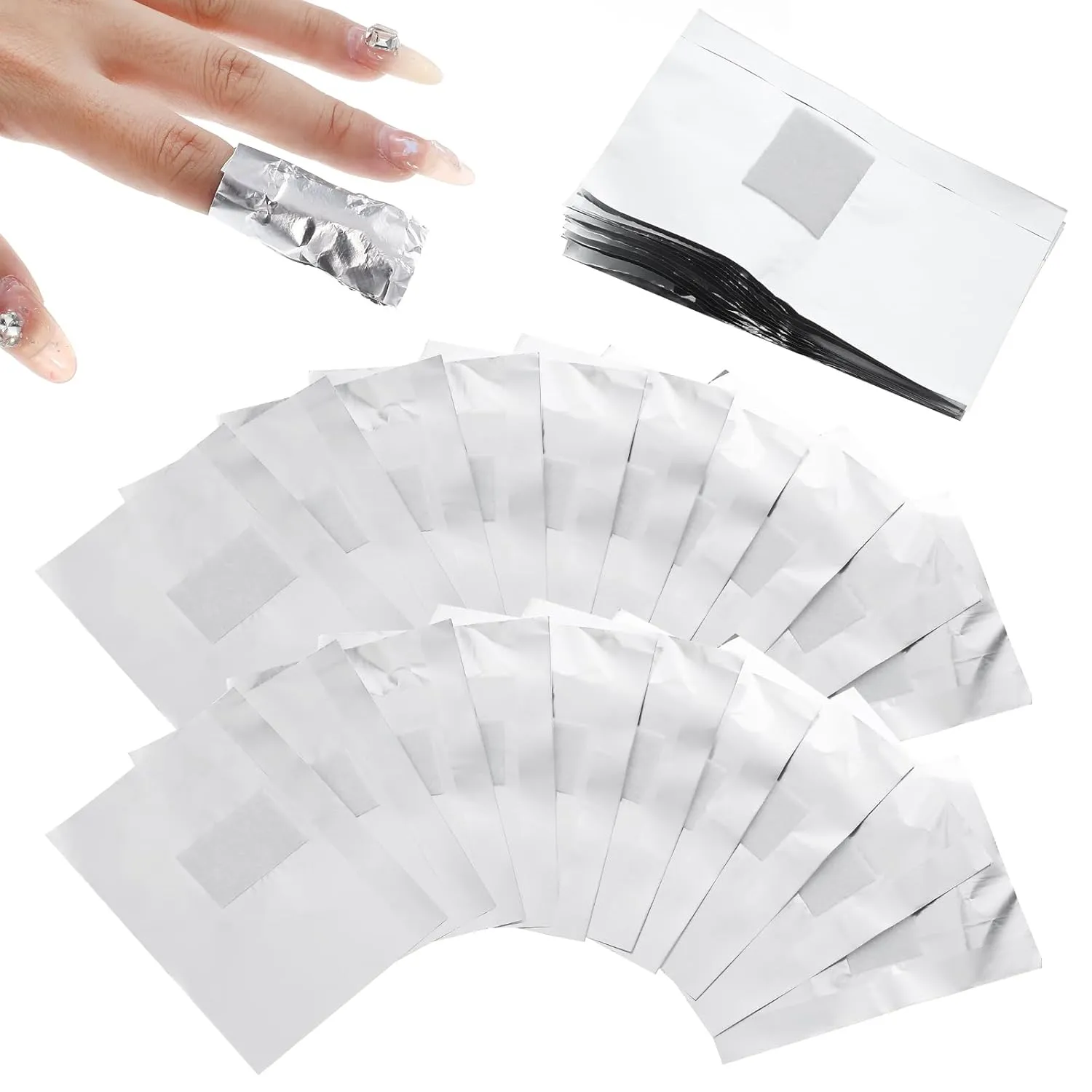 1000 Pcs Nail Foil Wraps, Nail Polish Remover Aluminium Gel Soak Off Foils Finger Nails Polish Remover Cotton Pads Removal Tool for Removing Nails Polishes