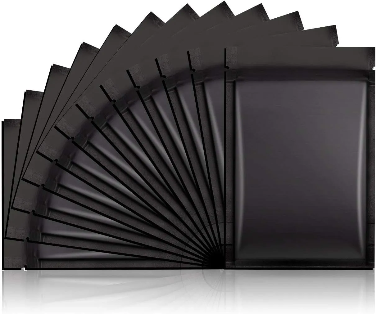 100pcs 5.5"X 7.8" Smell Proof Bags Resealable Mylar Bags Foil Pouch Double-Sided Flat Ziplock Bag Matte Black