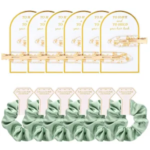 12 PCS Bridesmaid Proposal Gifts Bridesmaid Hair Clips Bridesmaid Scrunchies Bridal Shower Gifts Silk Satin Soft Hair Accessories Bridesmaid Wedding Favor Women Girls