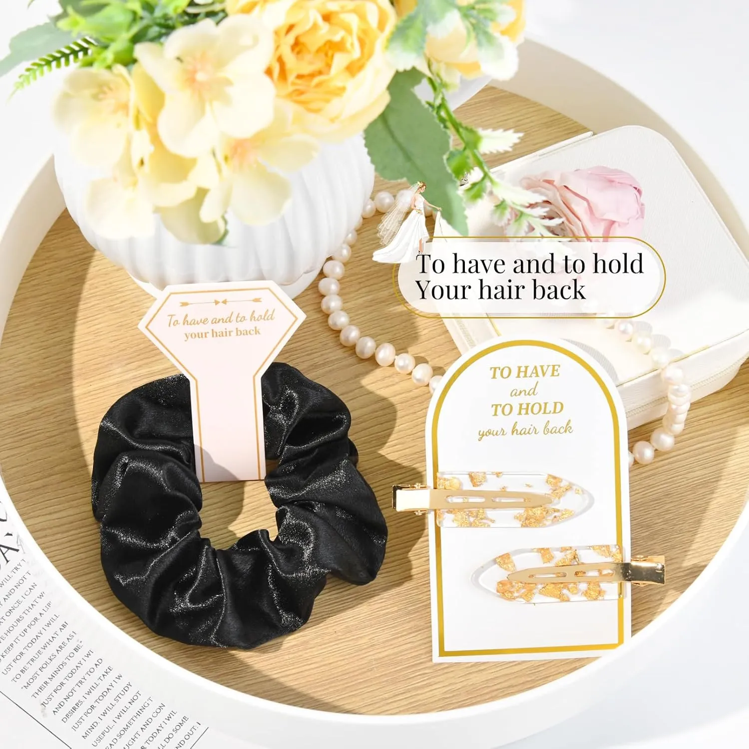 12 PCS Bridesmaid Proposal Gifts Bridesmaid Hair Clips Bridesmaid Scrunchies Bridal Shower Gifts Silk Satin Soft Hair Accessories Bridesmaid Wedding Favor Women Girls