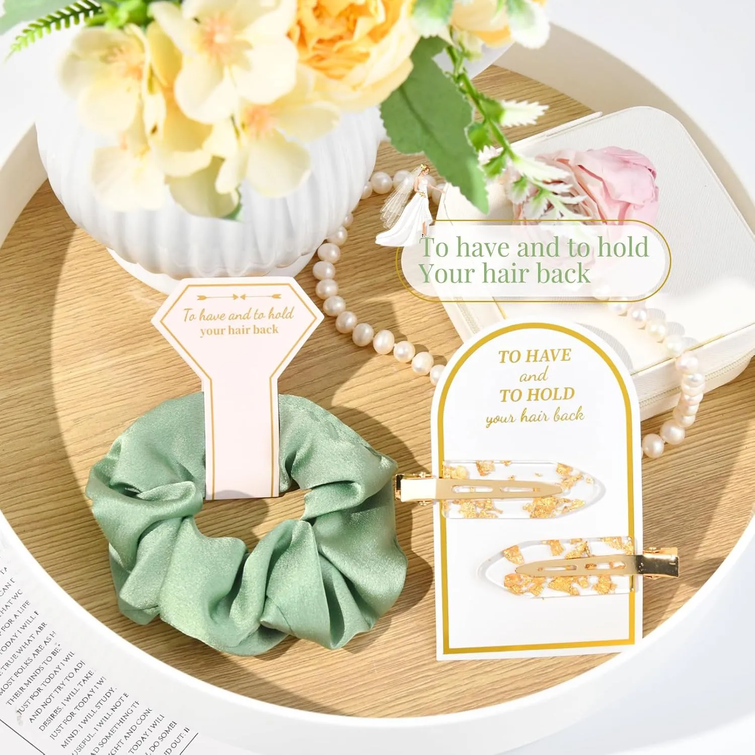 12 PCS Bridesmaid Proposal Gifts Bridesmaid Hair Clips Bridesmaid Scrunchies Bridal Shower Gifts Silk Satin Soft Hair Accessories Bridesmaid Wedding Favor Women Girls