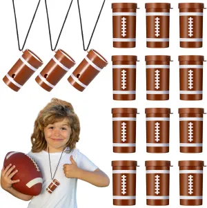 12 Pcs Football Mini Air Horn Noisemakers for Sporting Events Party Noise Makers Small Blow Horn Whistles Loud Noise Makers for Celebrations Party Goodie Bag Fillers