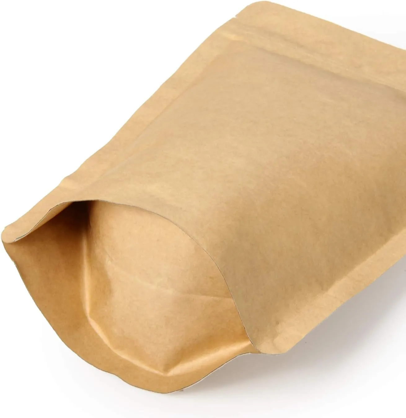 12oz Coffee Bags 100 Pieces - High Barrier Natural Kraft Paper Stand up Ziplock Pouches Bags with Valve & Zipper (100 Pcs, 12 Ounce/340 Gram/0.75 lb)