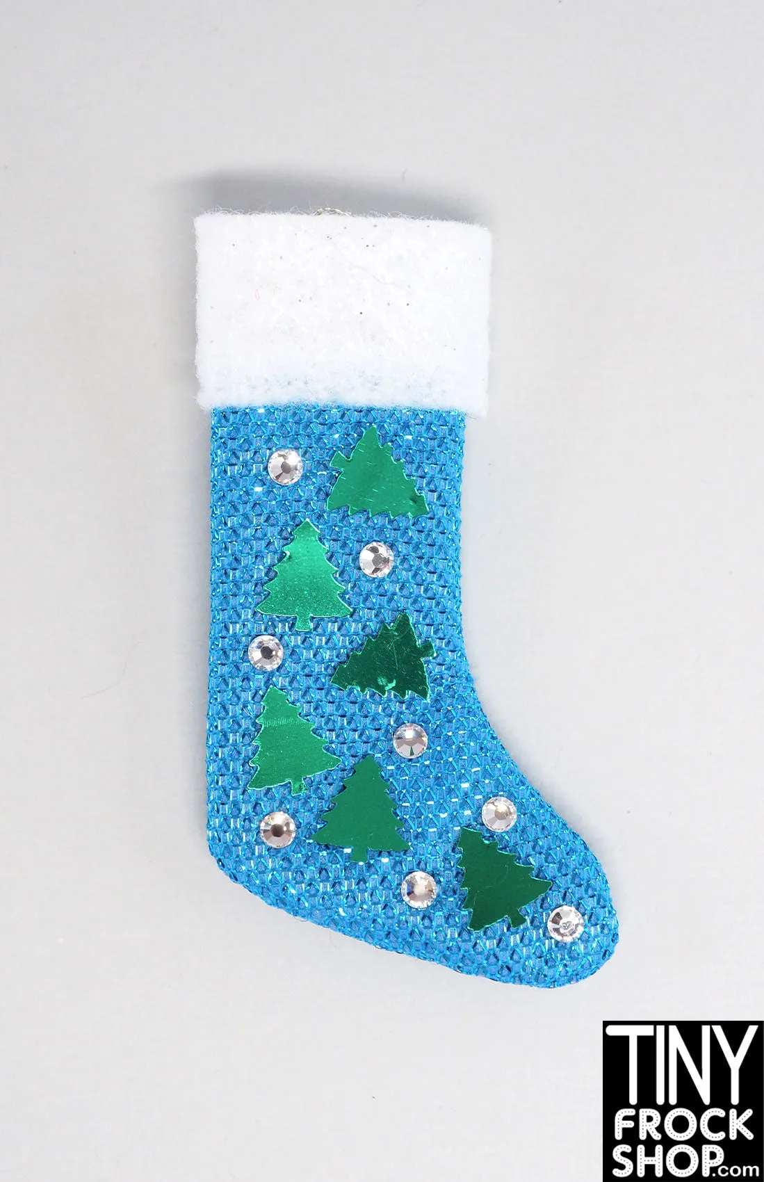 12" Fashion Doll Sparkly Blue Decorated Christmas Stockings By Ash Decker - 8 Styles
