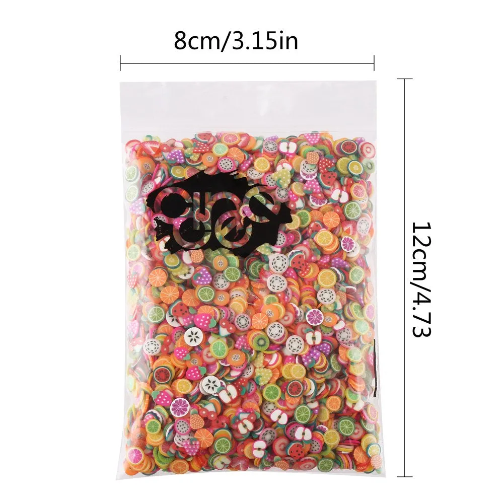 1/4 Inch 3200 Pieces Mini 3D Fruit Slices for Slime Crafts Nail Art and Face tion