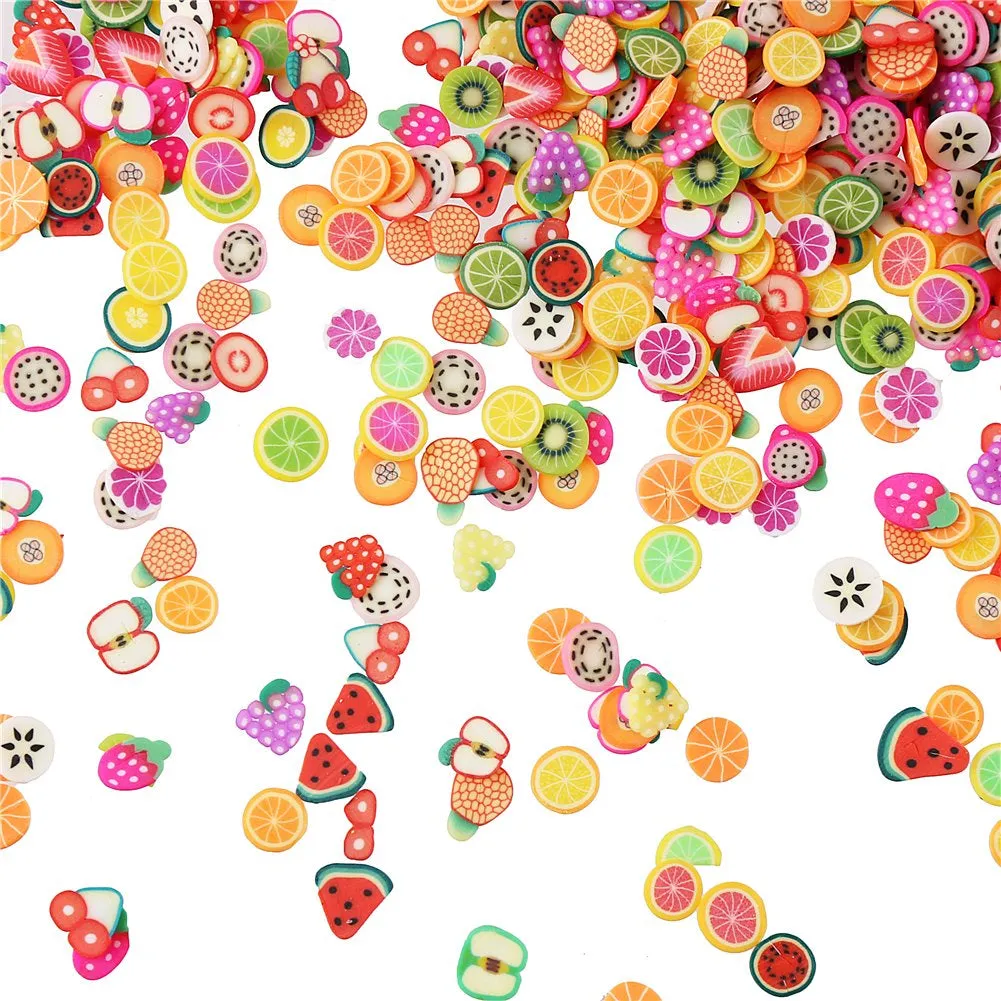 1/4 Inch 3200 Pieces Mini 3D Fruit Slices for Slime Crafts Nail Art and Face tion