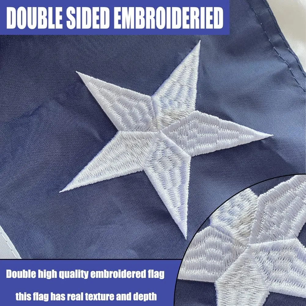 1.5x3Ft American Pleated Fan Flag with Embroidered Star- 100% Durable US Patriotic Half Fan Bunting Window Flag with 2 Brass Grommets