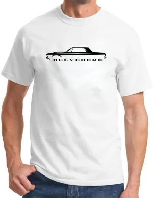 1963 Plymouth Belvedere Hardtop Classic Outline Design Print Tshirt