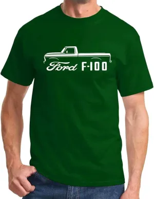 1973-77 Ford F100 Pickup Truck Classic Outline Design Print Tshirt