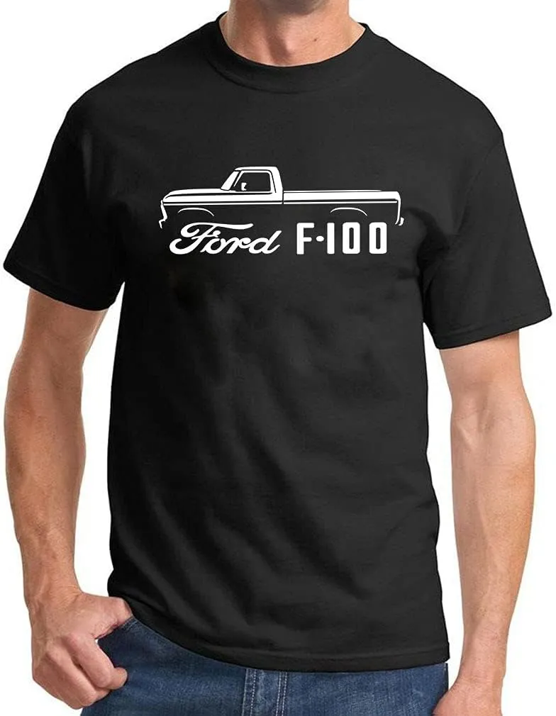 1973-77 Ford F100 Pickup Truck Classic Outline Design Print Tshirt