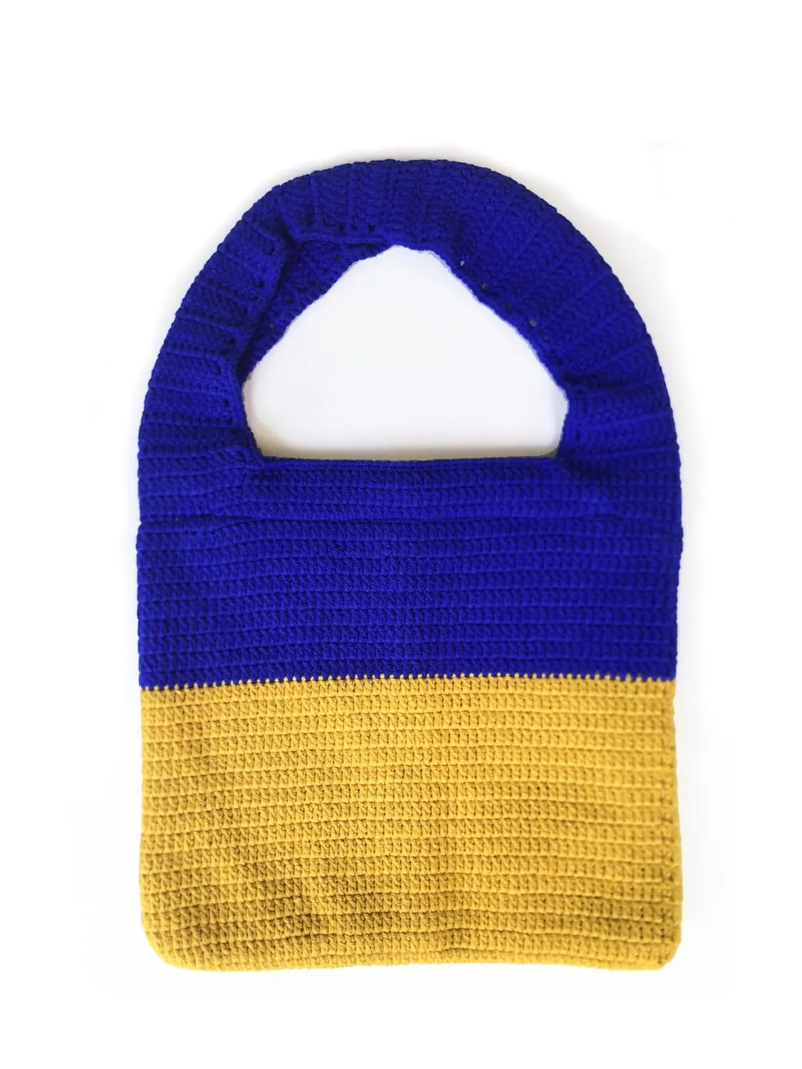 2 layers handmade zippered wool knitting bag pleasingly neat soft sturdy comfort elegance unique gift (  Blue Yellow)