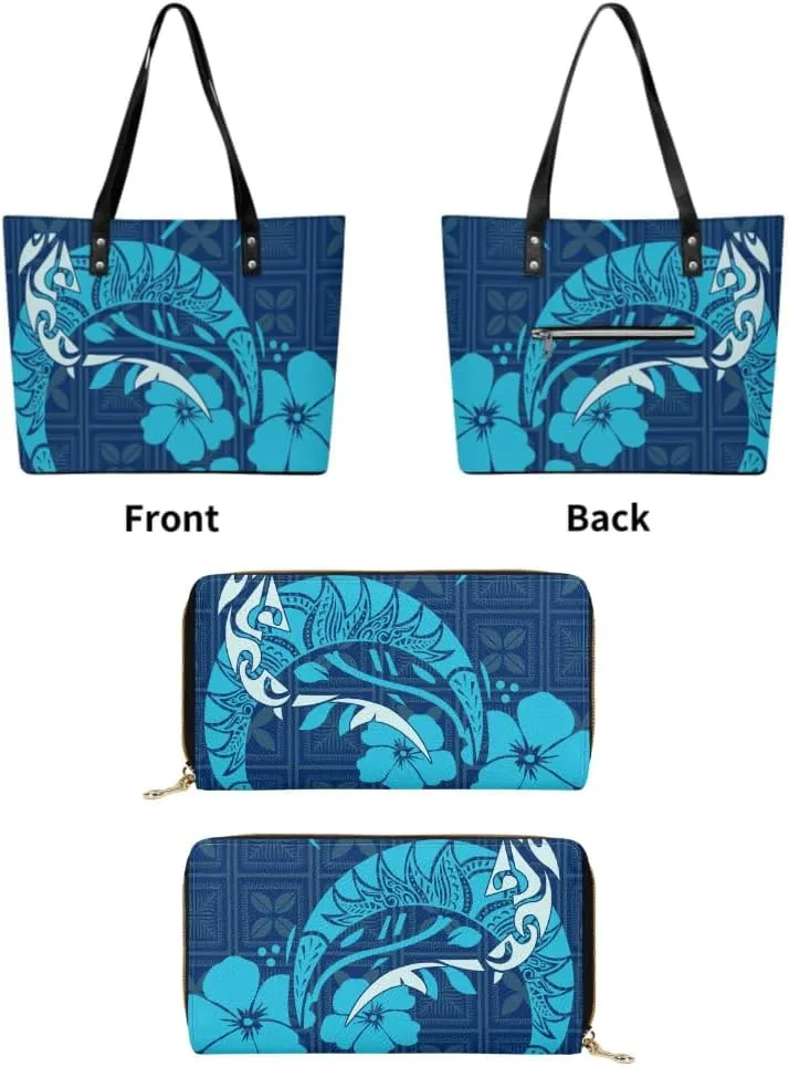 2 Piece Shoulder Bag & Purse Samoa Tribal Print Custom Women'S Tote Polynesian Women'S Bag