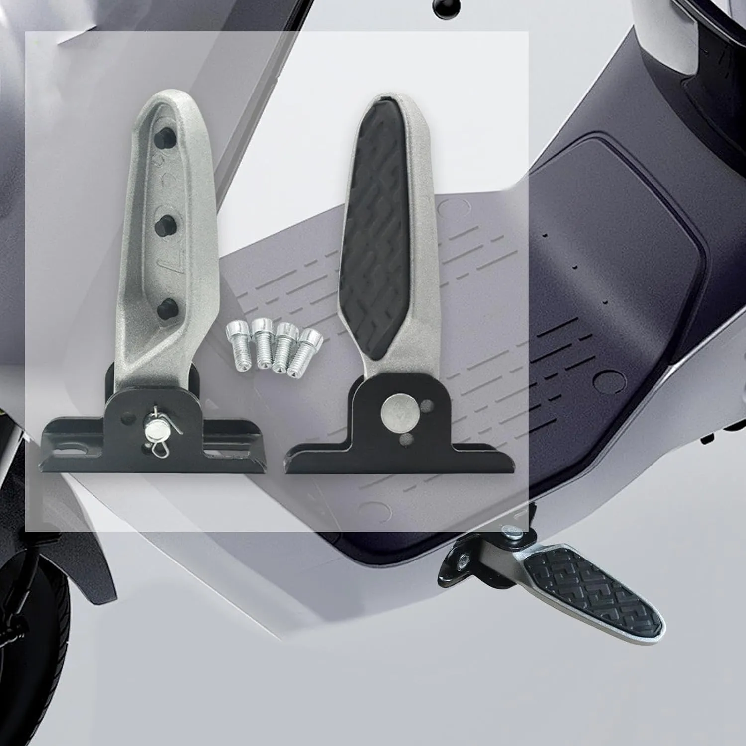 2 Pieces Bike Rear Pedals Folding Bike Pegs Easy to Install Metal Anti Slip Foot Plates for Motorcycle Electric Bicycle