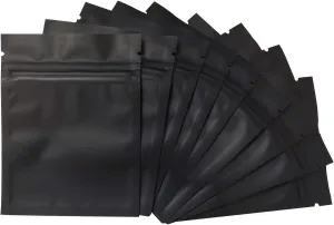 200 Pack Smell Proof Bags 3 x 4 Inch Resealable Mylar Bags Foil Pouch Bag Flat Bag Matte Black