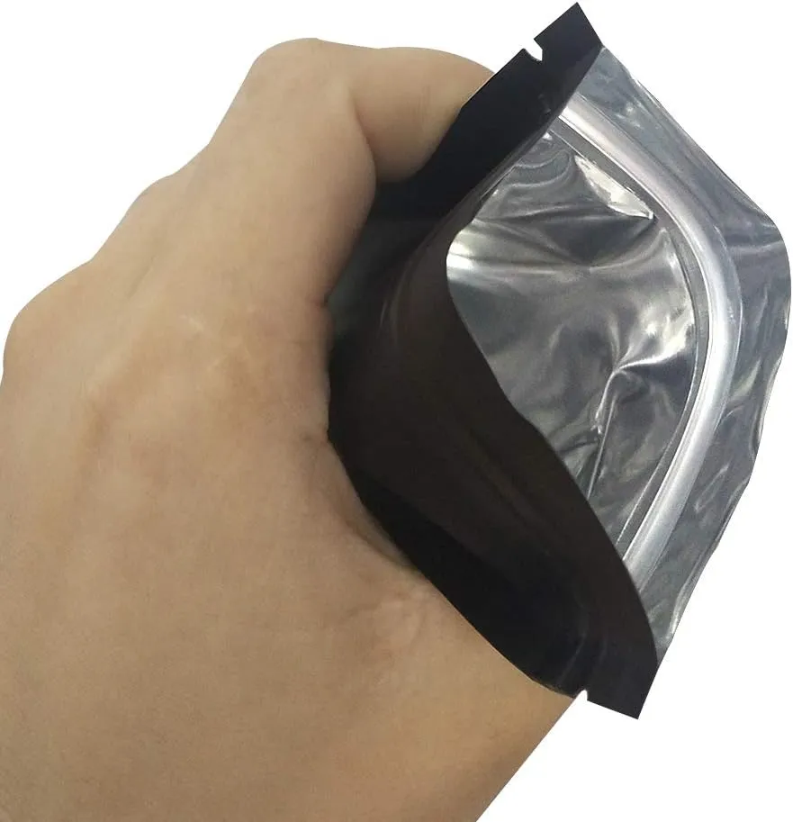 200 Pack Smell Proof Bags 3 x 4 Inch Resealable Mylar Bags Foil Pouch Bag Flat Bag Matte Black