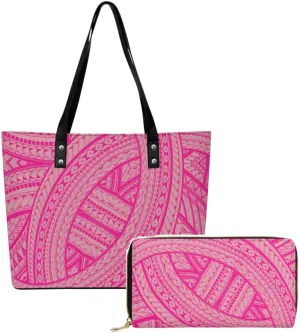 2025 New Polynesian Women'S Handbag And Purse Samoa Hawaii Fiji Islands Art Women'S Bag 2 Piece Set