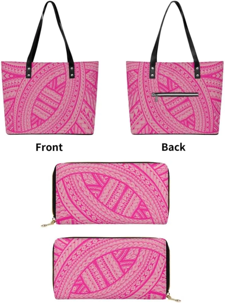 2025 New Polynesian Women'S Handbag And Purse Samoa Hawaii Fiji Islands Art Women'S Bag 2 Piece Set