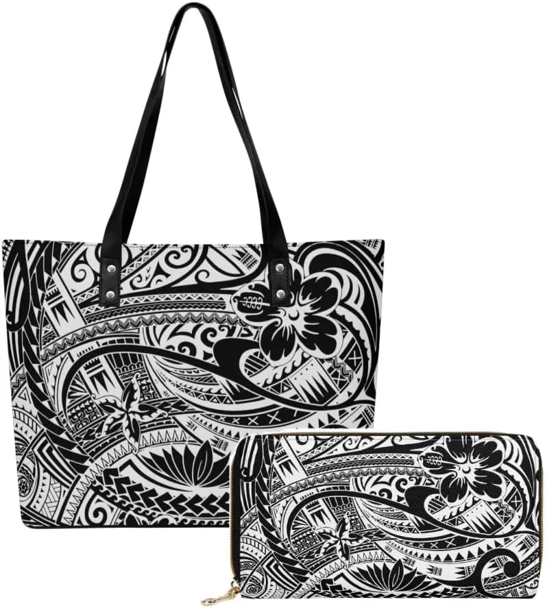2025 New Polynesian Women'S Handbag And Purse Samoa Hawaii Fiji Islands Art Women'S Bag 2 Piece Set
