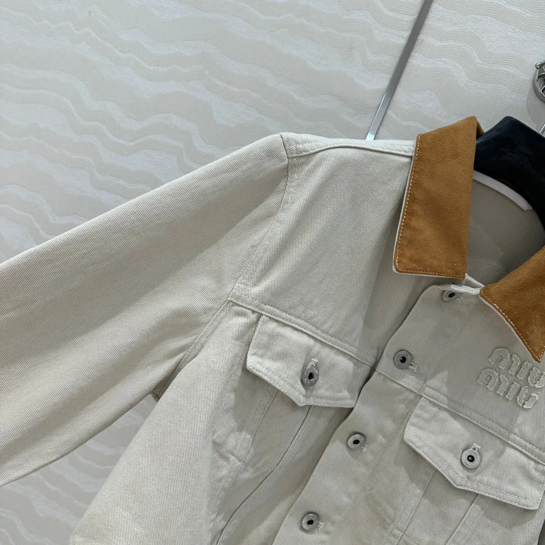 25 new contrast color hemming denim jacket   same style denim shorts