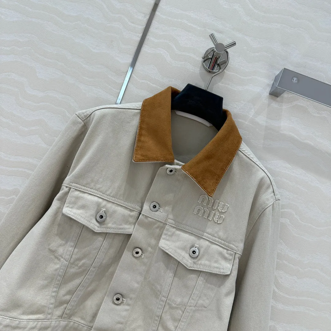 25 new contrast color hemming denim jacket   same style denim shorts