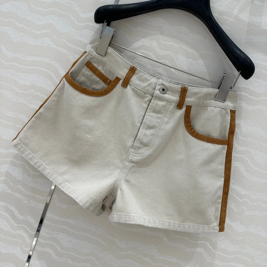 25 new contrast color hemming denim jacket   same style denim shorts