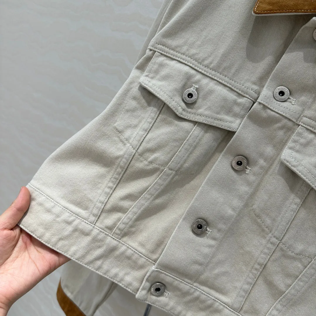 25 new contrast color hemming denim jacket   same style denim shorts