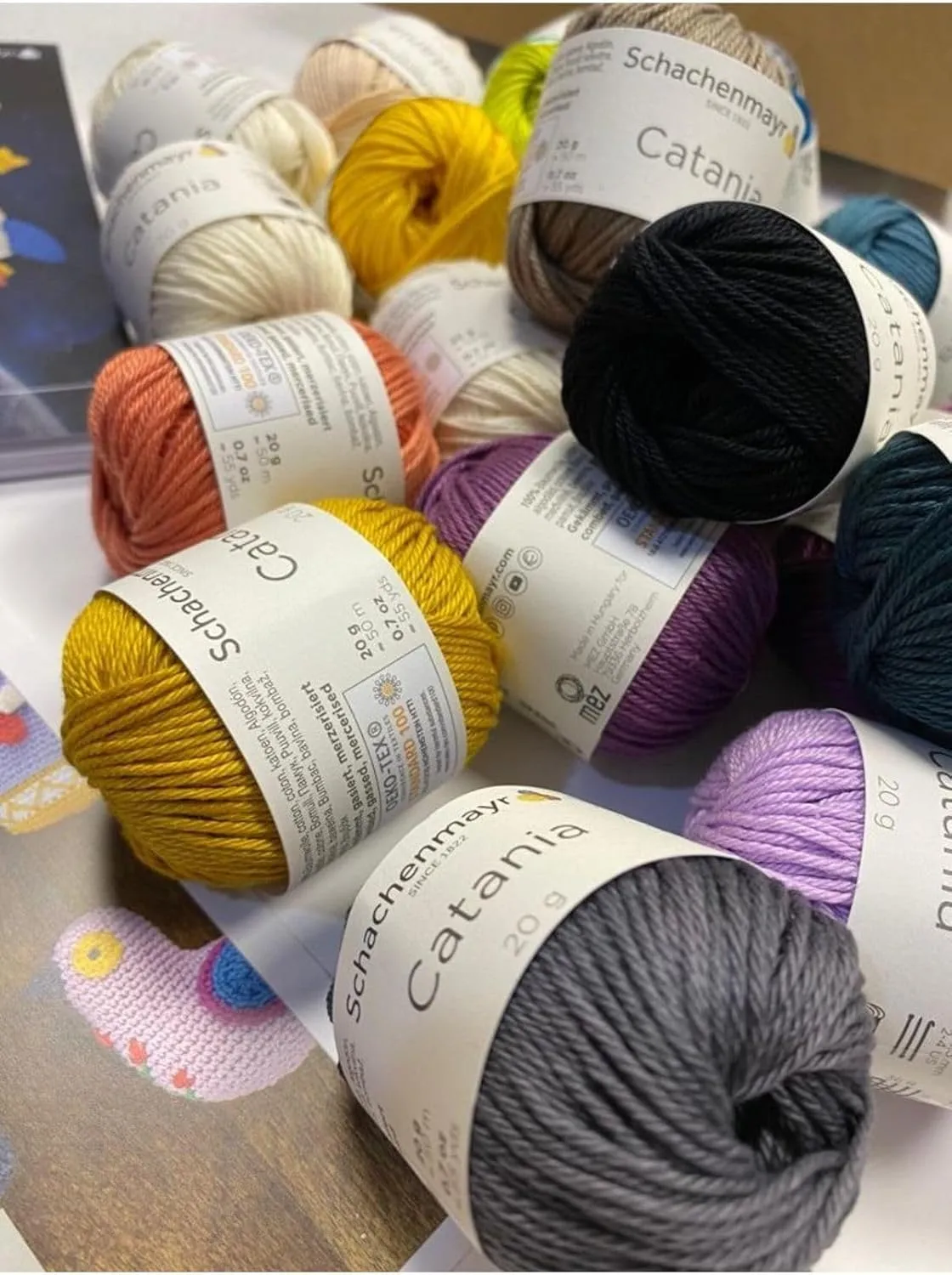 25 Skein (SMC) Catania Originals - Schachenmayr 100% Mercerized Cotton Yarn 17,63 Oz (20gx25 Skein) / 1375 Yrds (1250 m) Amigurumi Yarn Fine-Sport 2 (Box 2 - Space Trip)