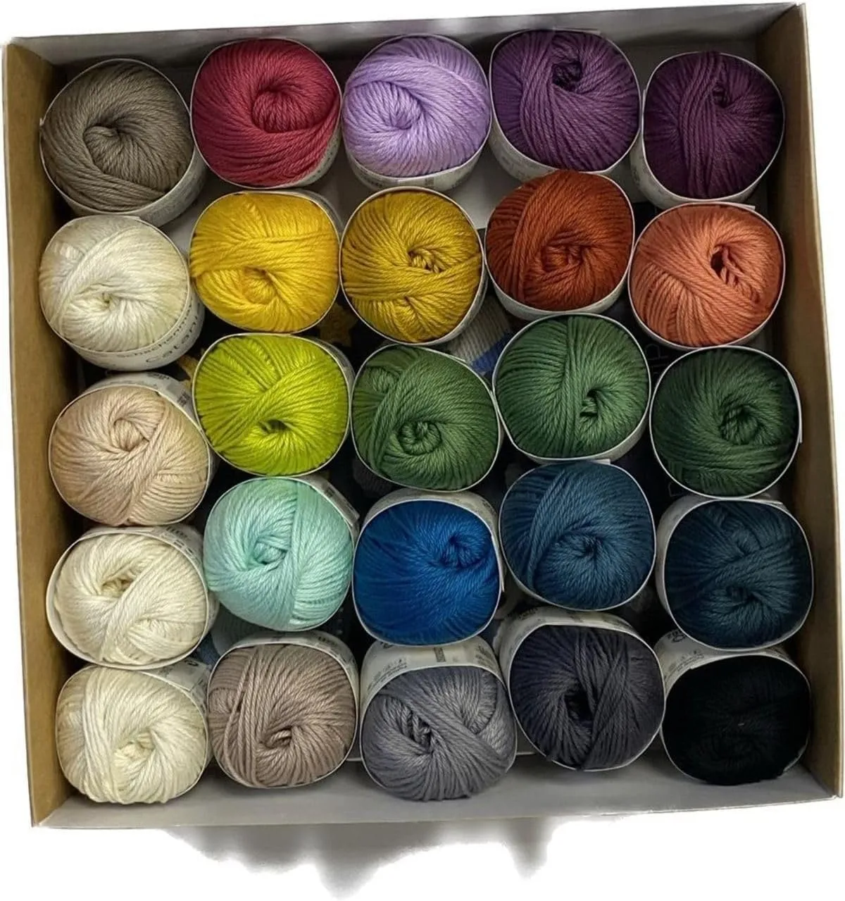 25 Skein (SMC) Catania Originals - Schachenmayr 100% Mercerized Cotton Yarn 17,63 Oz (20gx25 Skein) / 1375 Yrds (1250 m) Amigurumi Yarn Fine-Sport 2 (Box 2 - Space Trip)