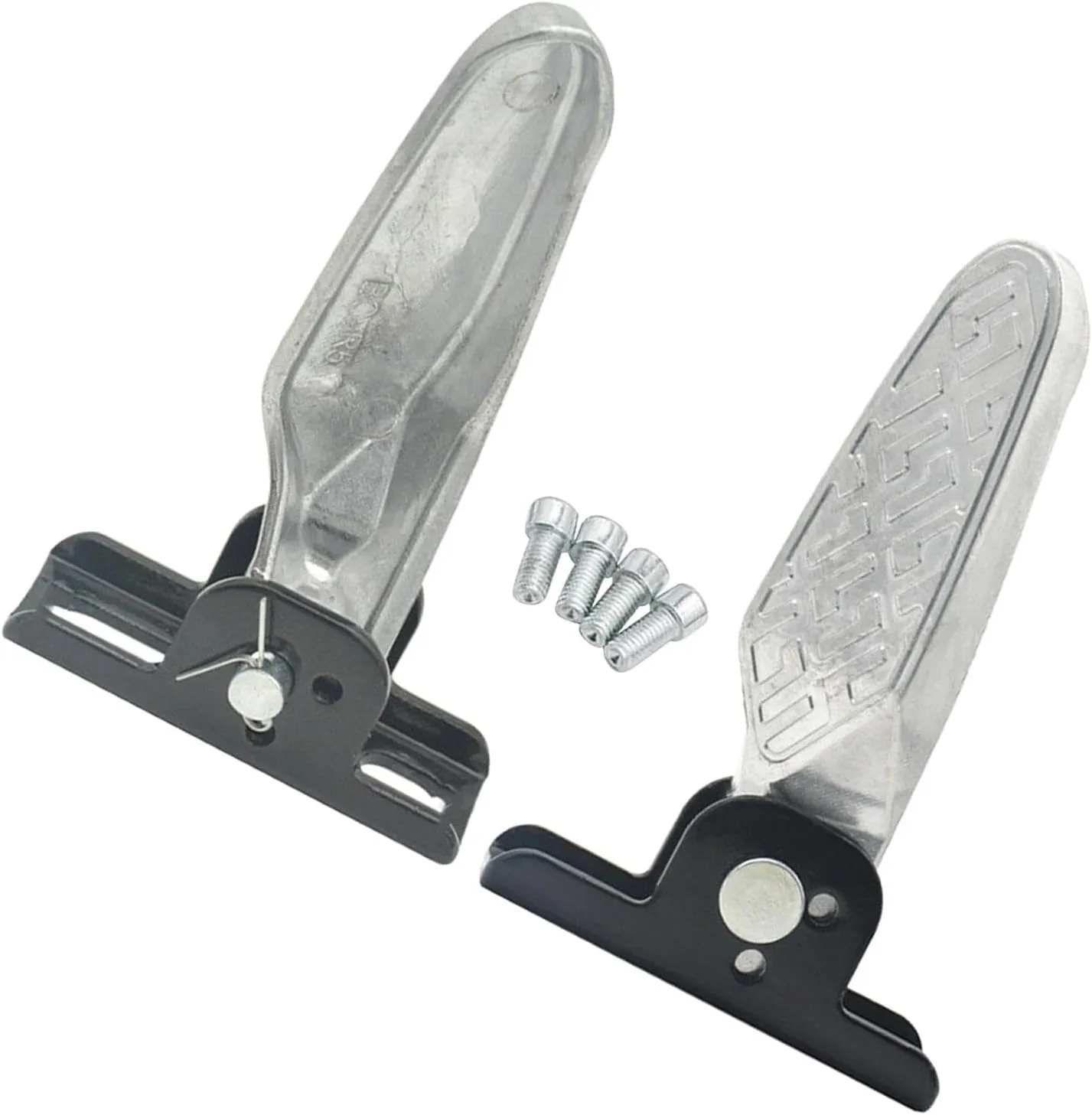 2X Bike Rear Pedals Foldable Foot Pegs Easy Installation Foot Plates Pedals Folding Bike Pegs for Motorcycle Replacement