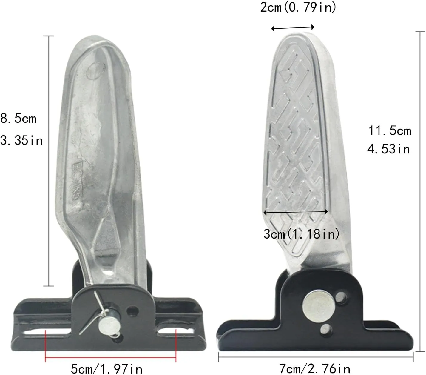 2X Bike Rear Pedals Foldable Foot Pegs Easy Installation Foot Plates Pedals Folding Bike Pegs for Motorcycle Replacement