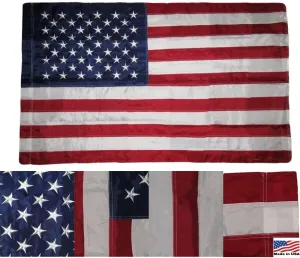 2x3 Embroidered USA American Pole Sleeve Nylon Flag 2'x3' (Made in USA) Fade Resistant Double Stitched Premium Quality