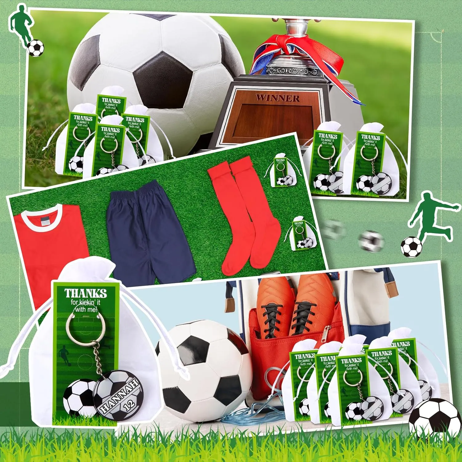 30 Sets Sport Team Party Favors Acrylic DIY Name Keychains Soccer Softball Baseball Keychain Gift for Birthday Party Reward