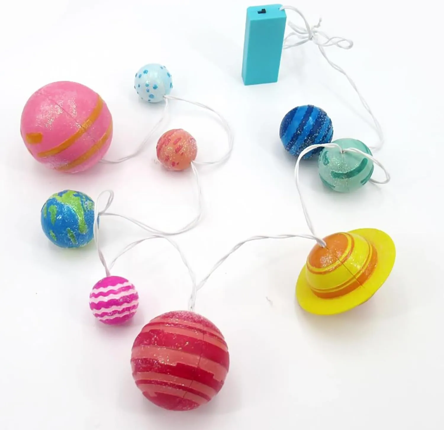 4M: STEAM Powered Kids: Solar System String Lights - Assemble & Paint Your Mini-Planetarium, LED Lights, DIY Outer Space Art & Craft Kit, Kids Ages 5 