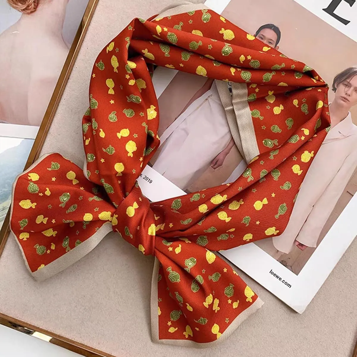 59" Long Silk Like Scarf Fashion Hair Head Scarf for Women Satin Head Hair Handbag Scarf Belt Purse Accessories…