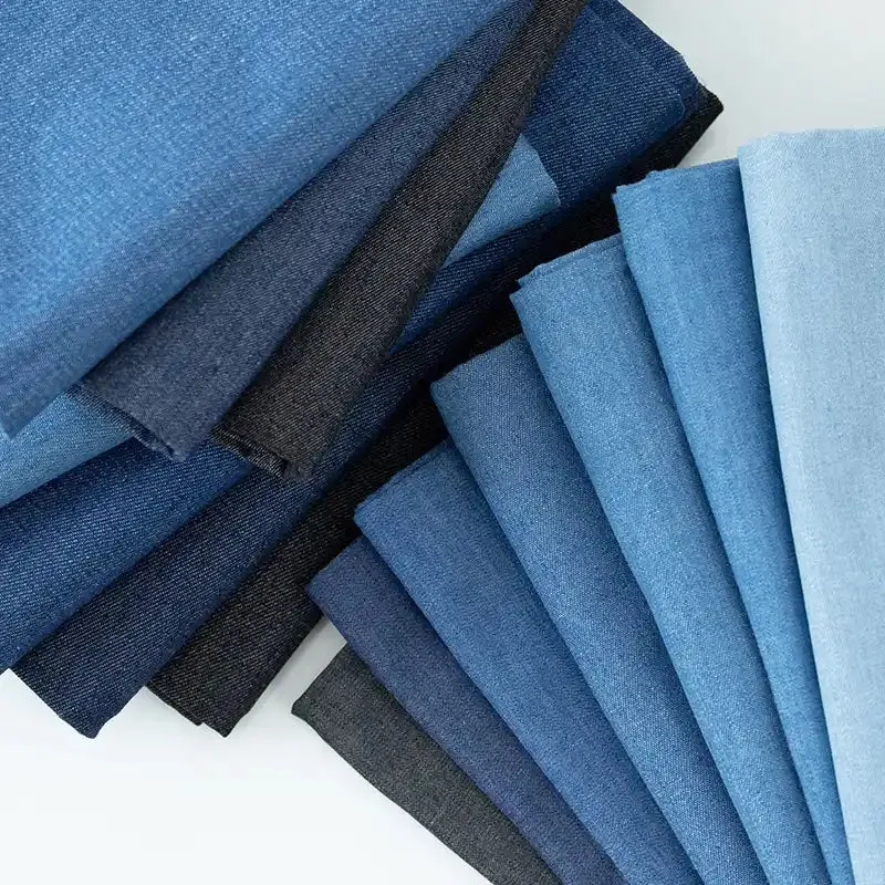 6oz Washed Denim Fabric By The Yard|Soft Cotton Denim Material|Blue Jeans Material