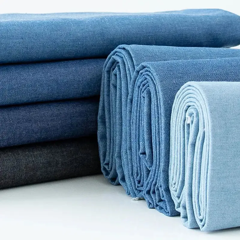 6oz Washed Denim Fabric By The Yard|Soft Cotton Denim Material|Blue Jeans Material