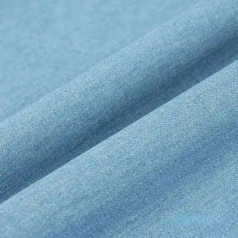 6oz Washed Denim Fabric By The Yard|Soft Cotton Denim Material|Blue Jeans Material