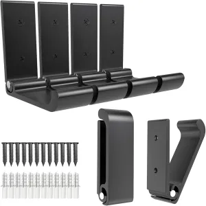 6Pcs 3'' Folding Coat Hooks Black Foldable Hooks Aluminum Alloy Wall Hooks Headphones Holder Wall Mounted with 12pcs Screws Set for Hanging Coats, Bags, Hat, Towel, Keys