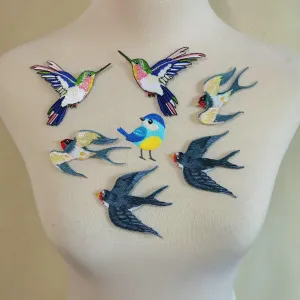 7Flying Swallow Applique Embroidered Iron on Cute Bird Patches Badge for Clothes Bag DIY Craft Home Decoration Accessory
