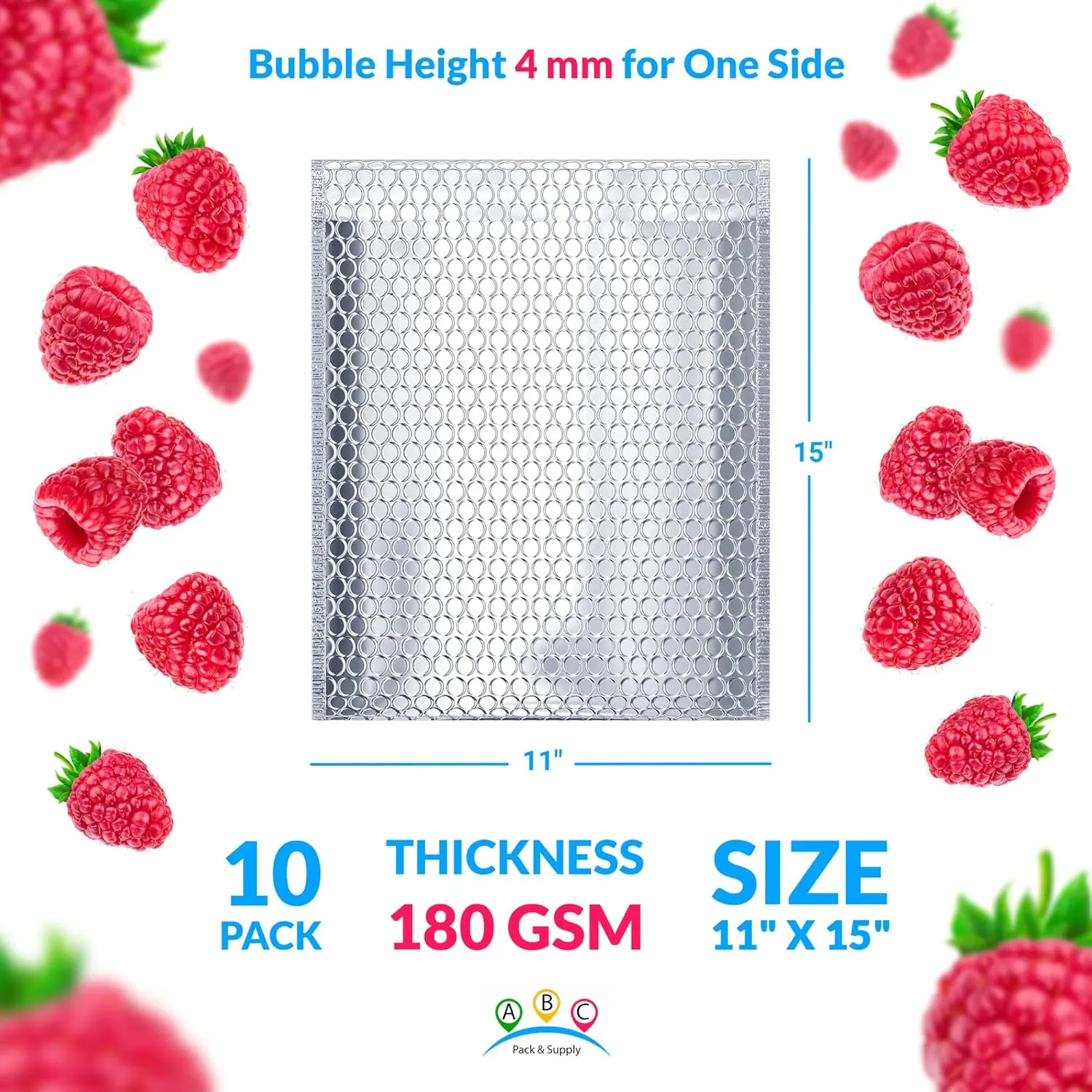 ABC PACK & SUPPLY Thermal Bubble Mailer, 11 x 15 Inches. Pack of 10 Metallic Bubble Mailers. Foil Insulated Mailers for Cold Shipping. Padded Envelopes Waterproof. Cold Insulated Shipping Bags