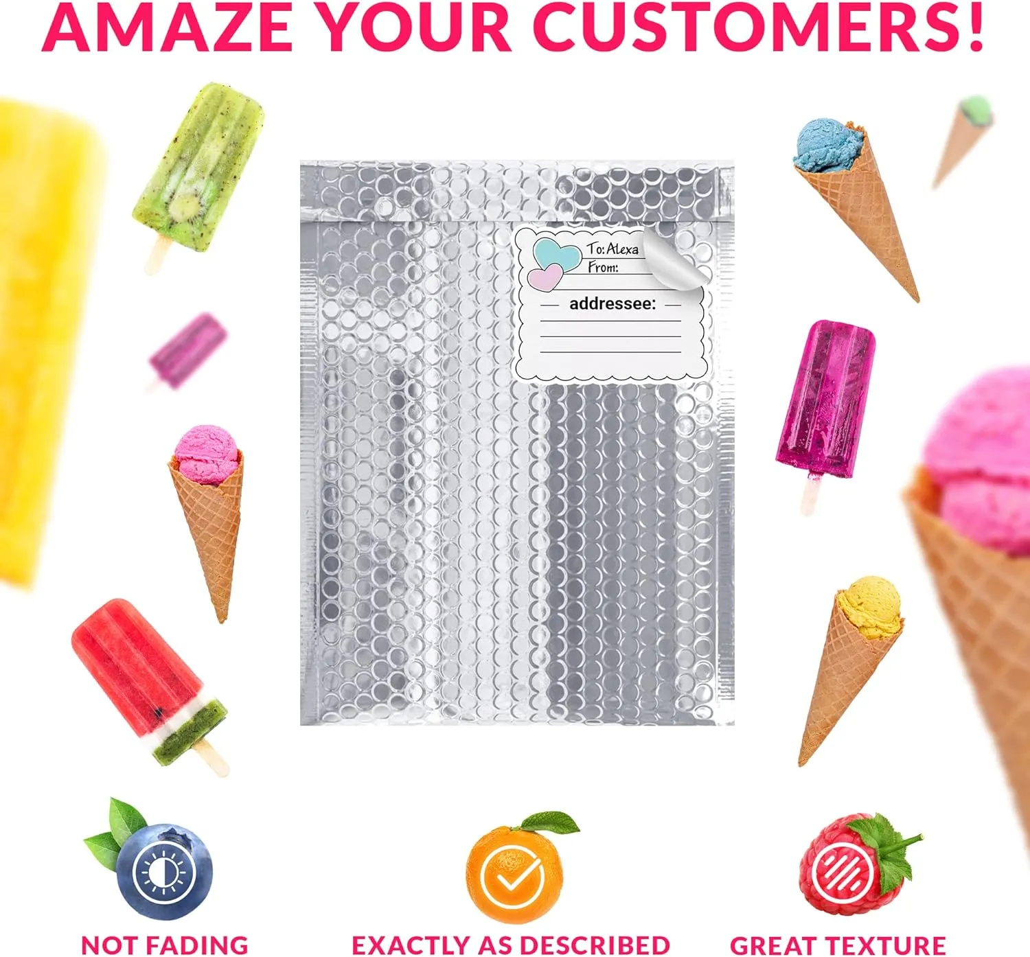 ABC PACK & SUPPLY Thermal Bubble Mailer, 11 x 15 Inches. Pack of 10 Metallic Bubble Mailers. Foil Insulated Mailers for Cold Shipping. Padded Envelopes Waterproof. Cold Insulated Shipping Bags