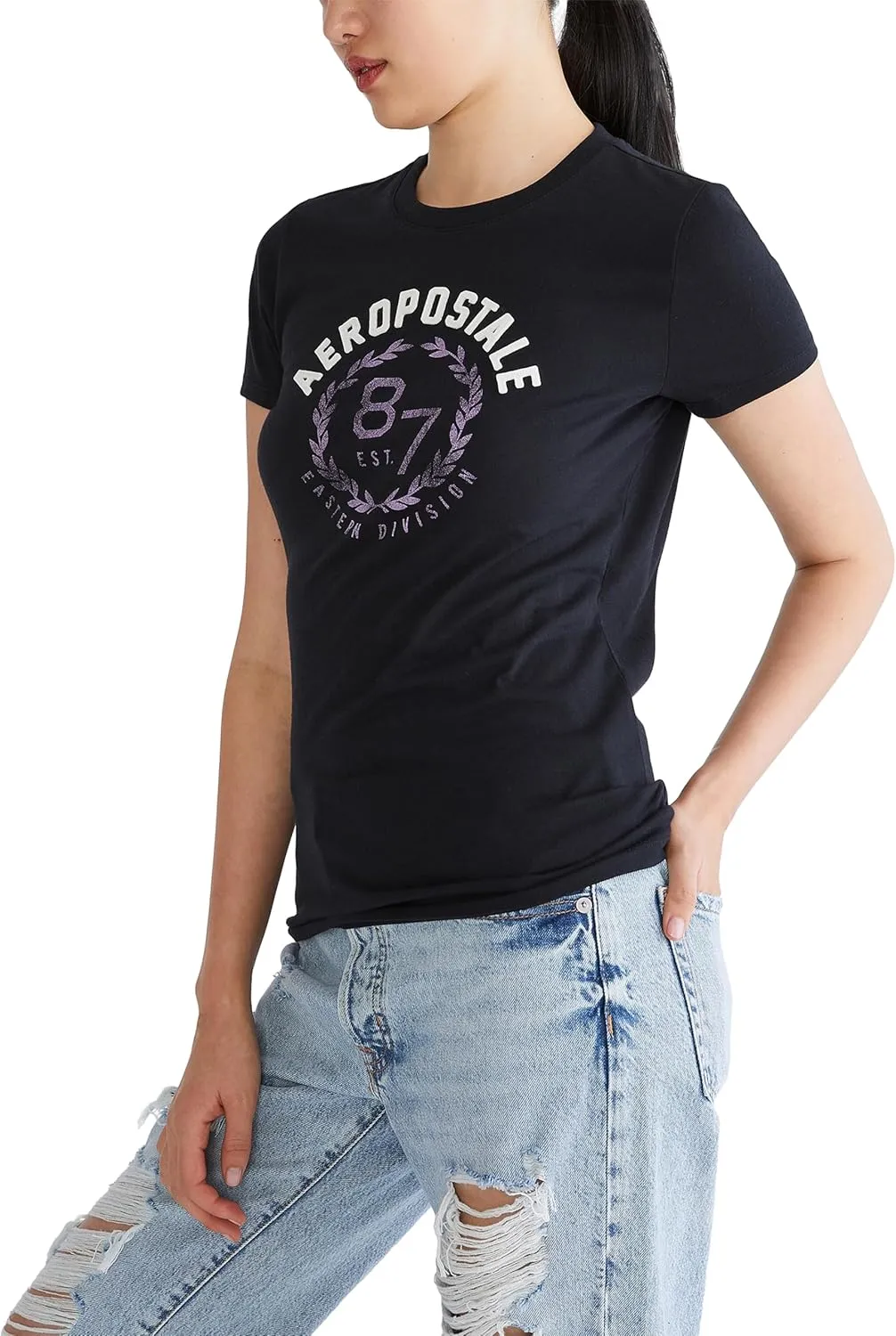 AEROPOSTALE Women's Arch Short Sleeve Graphic Tee